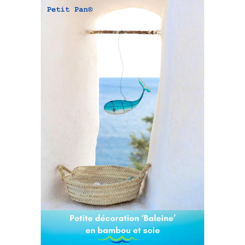 Petit Pan Paris  シルク くじら  オブジェ 竹細工 クジラ デコレーション インテリア プチパン プレゼント 18cm |  | 01