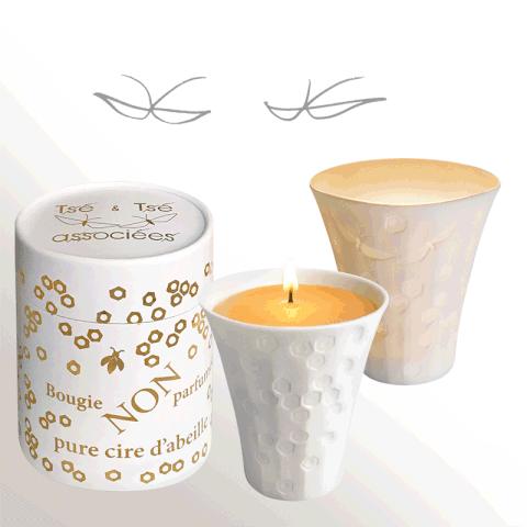 フランス製 Tse＆Tse Paris 蜜蝋キャンドル 磁器ポット カップ ティーライトホルダー 無香料 無添加 蜂蜜 浄化作用 艶あり_9