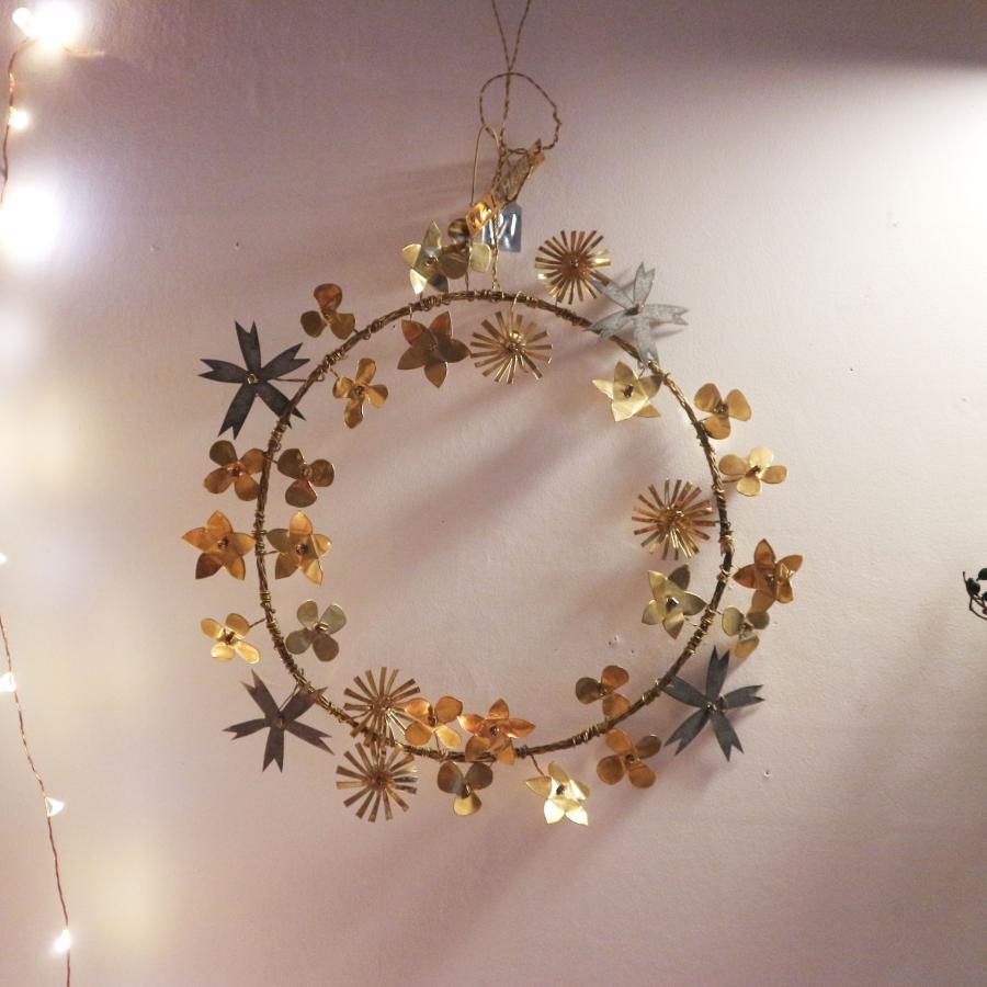 Walther&Co リース　オーナメント 金色の花　クリスマス Walther&Co リース オーナメント 金色の花 クリスマス 【公式通販】