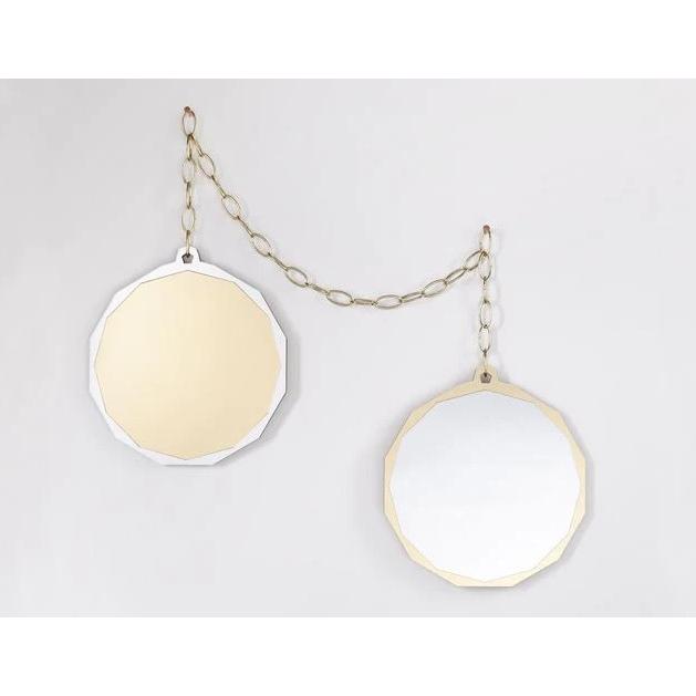 イギリス ウォールミラー DUO デュオ ゴールド&シルバー 2トーン チェーン Haidee Drew Design ハンドメイド アクリル 鏡 インテリア ダブル | 
