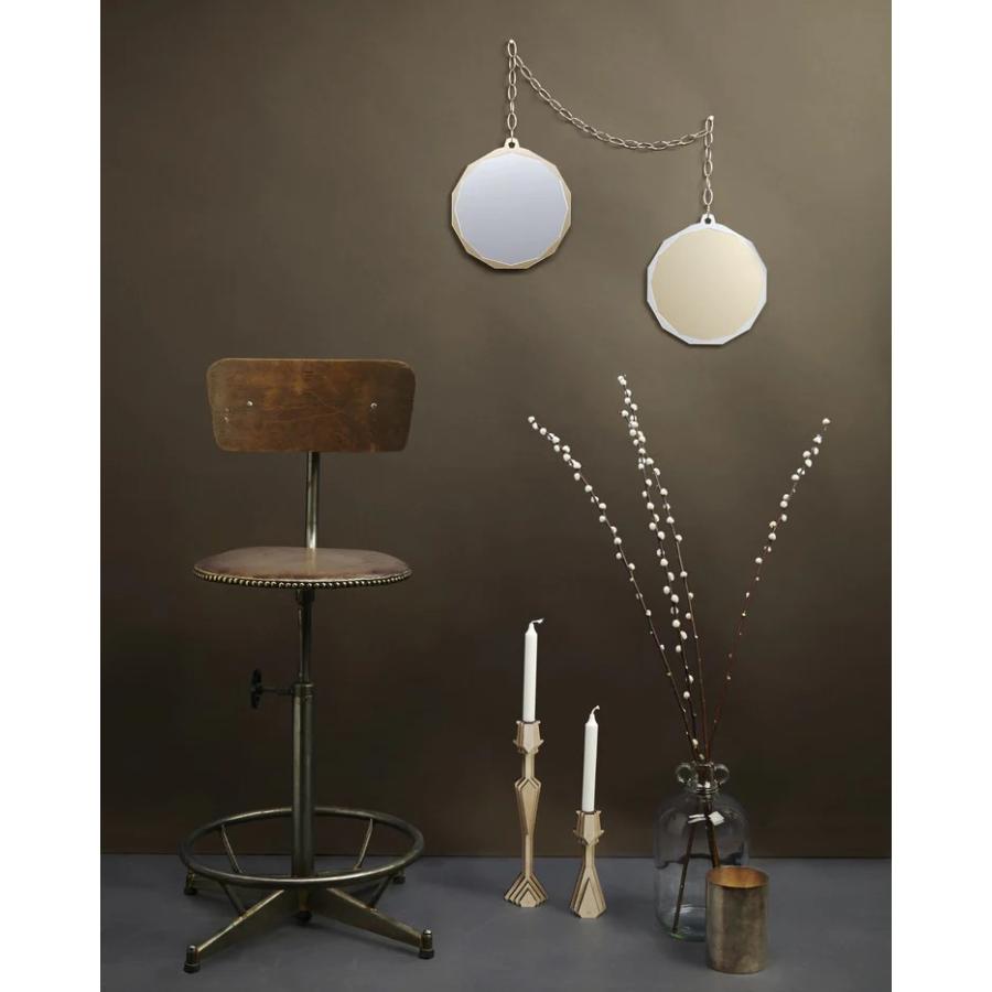 イギリス ウォールミラー DUO デュオ ゴールド&シルバー 2トーン チェーン Haidee Drew Design ハンドメイド アクリル 鏡 インテリア ダブル |  | 01