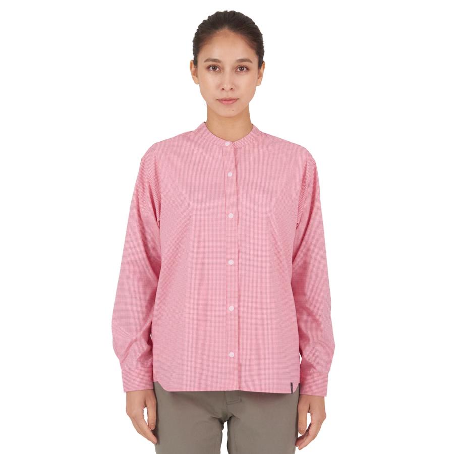 【Women's S レッド系】 Millet ( ミレー ) インセクト バリヤー チェック スタンドシャツ ロングスリーブ Insect Barrier Check Stand Shirt Long Sleev MILLET（ミレー） インセクト バリヤー チェック スタンドシャツ