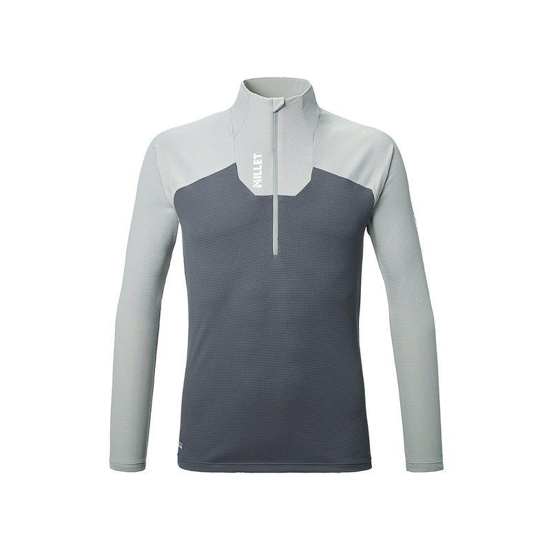 美品ミスターイットグレーkellytbdressロングTシャツ グレー36 MILLET（ミレー） カメット ジップ ロングスリーブTシャツ MIV10827