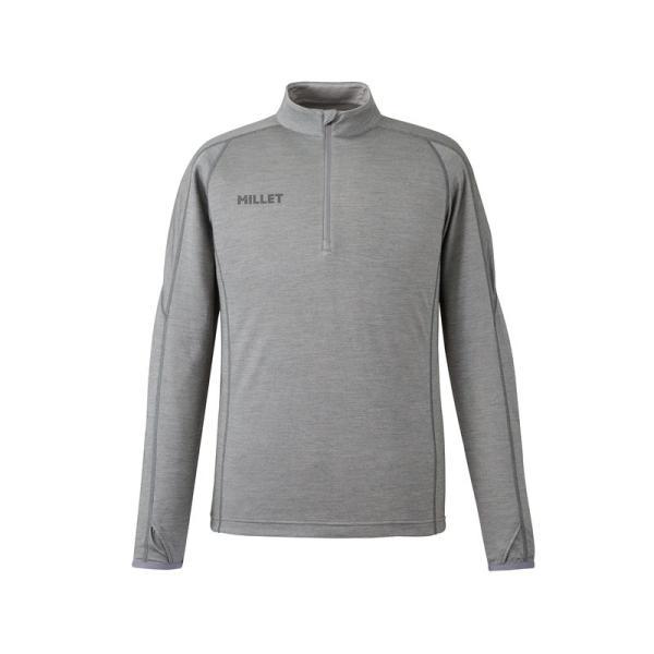 【Women's L チャコール系】 Millet ( ミレー ) キャスター ウール ジップ ロングスリーブ Castor Wool Zip Longsleeve  ウール MIV01738 Women's ダークグ MILLET - 【Women's L チャコール系】 Millet ( ミレー ) キャスター