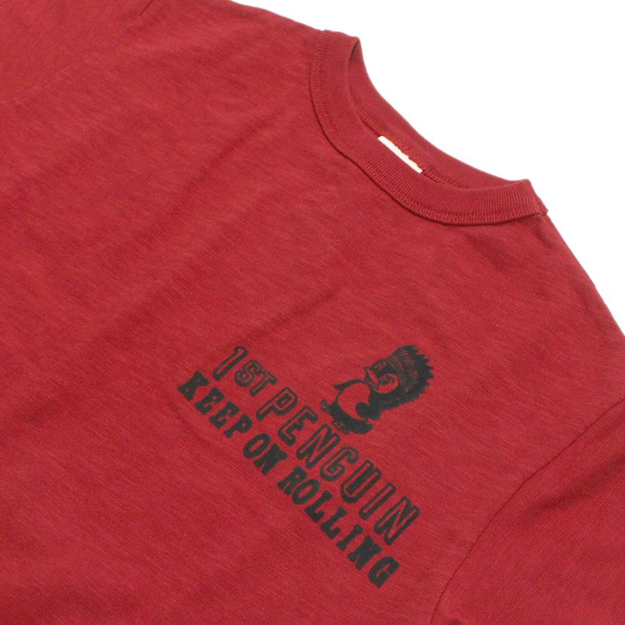半袖Tシャツ "デニム＆ダンガリー デニムアンドダンガリー" テンジク PENNIE ワッペン TEE 55DR濃赤の画像