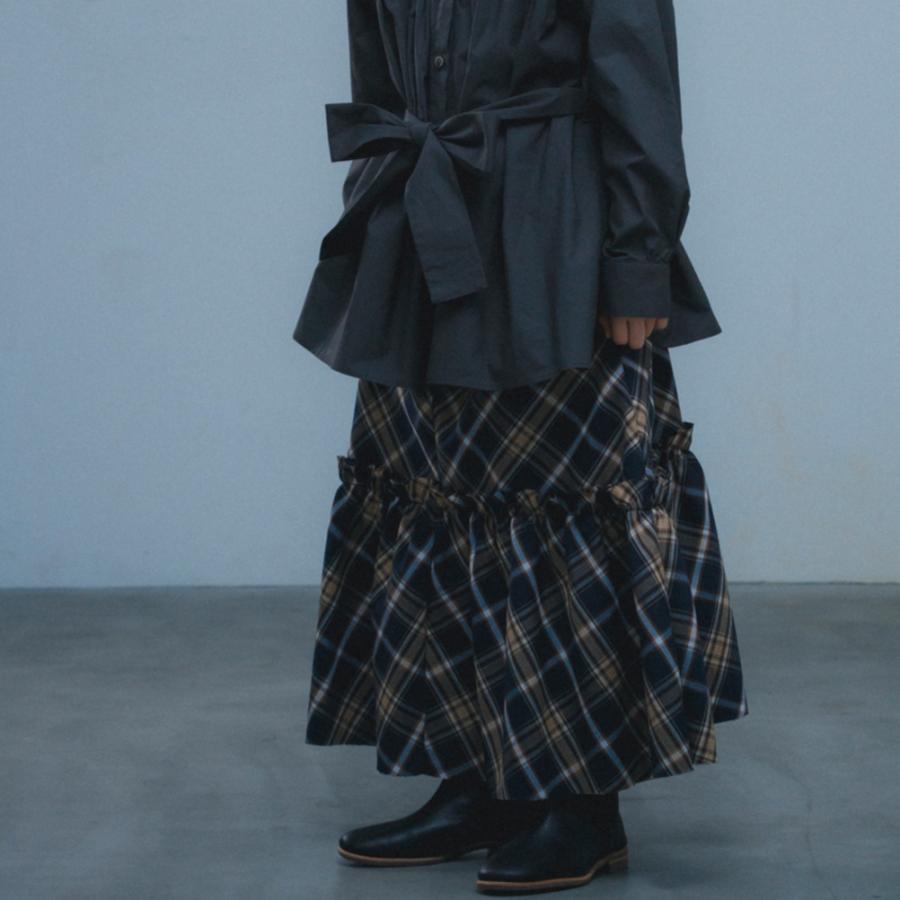 nunuforme黒 長袖 チュニック ダブルチュールフリル付き nunuforme黒 長袖 チュニック ダブルチュールフリル付き