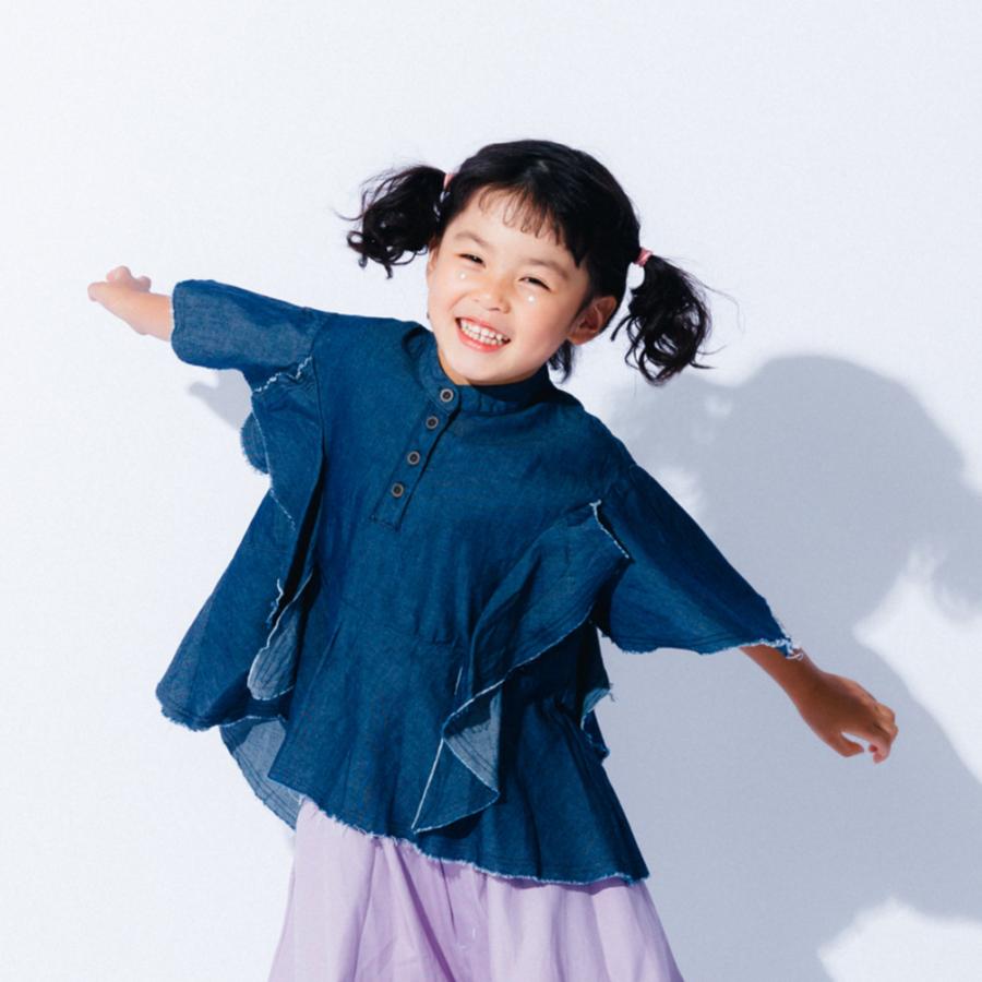 【新品】nunuforme ヌヌフォルム デニム フリル ブラウス セール 「60%OFF」 シャツ・ブラウス 