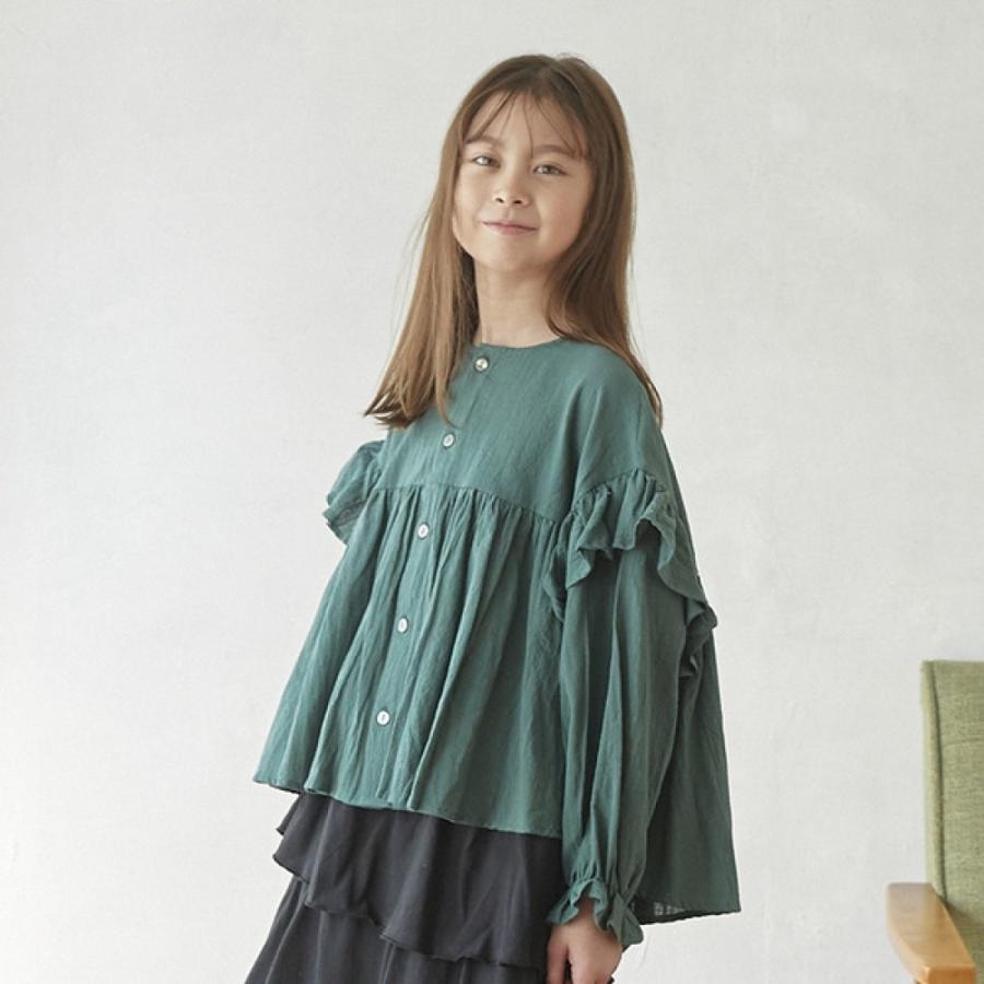 本日限定値下げ apolina オリーブグリーン 長袖ブラウス 3-5歳 本日