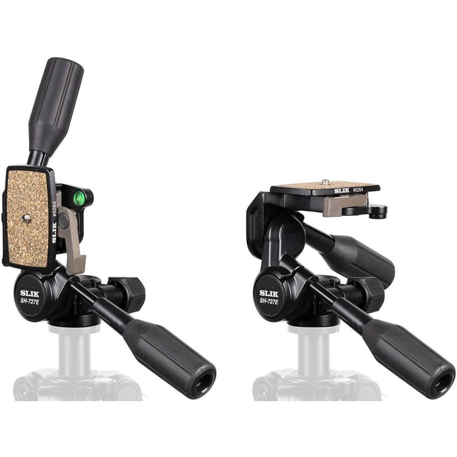 現品発送 SLIK 雲台 SH-727 E 3ウェイ型 DIN規格クイックシュー 小型・中型三脚用 206737 【FK1943861550】(10688円)