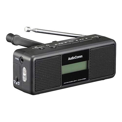 OHM 生まれのブランドで AudioComm RAD-M799N 手回しラジオライト くらしを楽しむアイテム