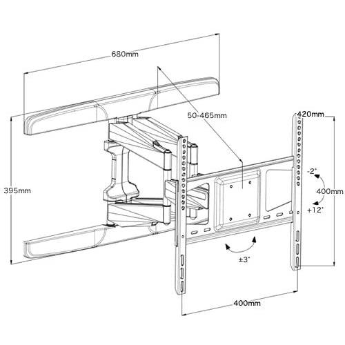 テレビ 壁掛け 金具 STARPLATINUM 液晶 TV モニター TVセッターフリースタイル VA126 37-65インチ対応 Mサイズ テレビ 壁掛け 金具 STARPLATINUM 液晶 TV モニター TVセッターフリースタイル VA126 65インチ対応 Mサイズ