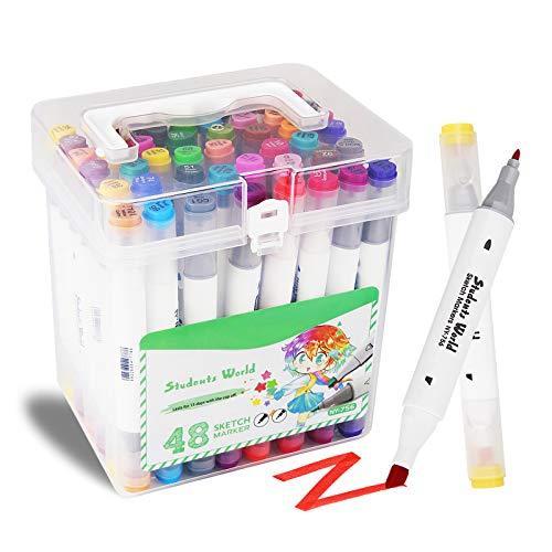 マーカーペン イラストマーカー 水性ペン カラーペン アートマーカー 48色セット 2種類のペン先 速乾 スケッチ 手帳 コミック 塗る絵 Million Got 通販 Yahoo ショッピング