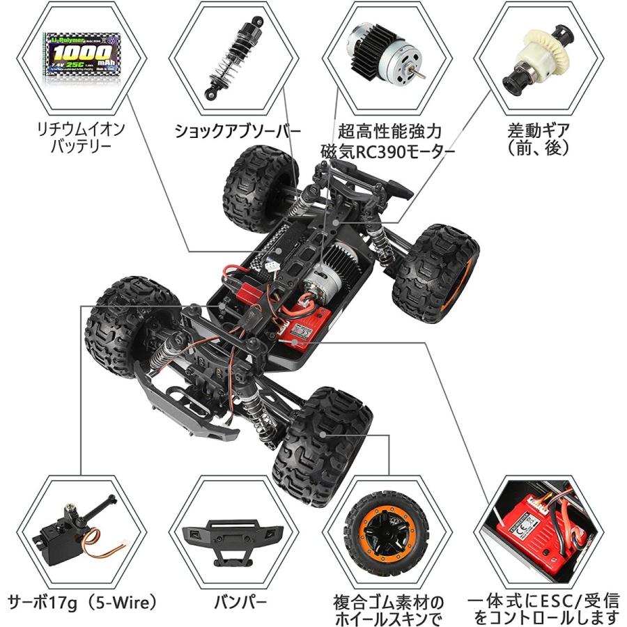 ラジコンカー HBXラジコンカー オフロード 1/16スケール 4WD RTR 電動RCカー 2.4Ghz無線操作 リモコンカー 40 km ラジコンカー HBXラジコンカー オフロード 1/16スケール 4WD RTR 電動RCカー 4Ghz無線操作 リモコンカー km
