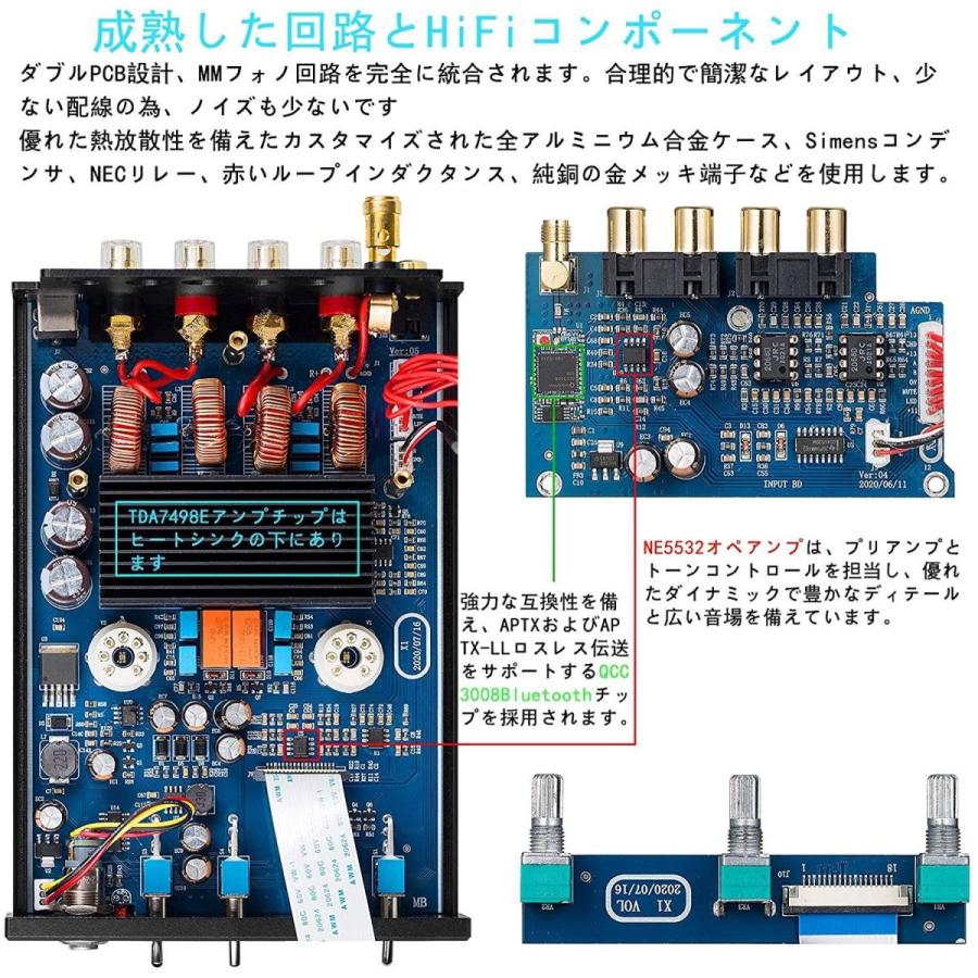 中古 Douk Audio X1 GE5654 Bluetooth 5.0 真空管アンプ MM フォノアンプ ターンテーブル用 320W TDA7 【T1969841659】(10832円)