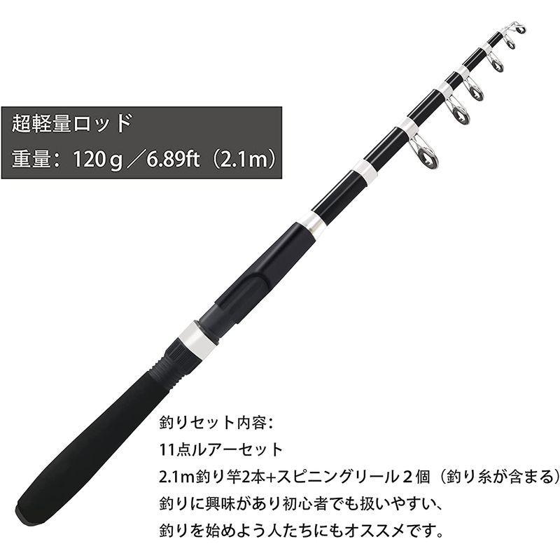 市場 釣りセット 投げ釣り 海釣りセット 2本の2 1m釣り竿セットフィッシング