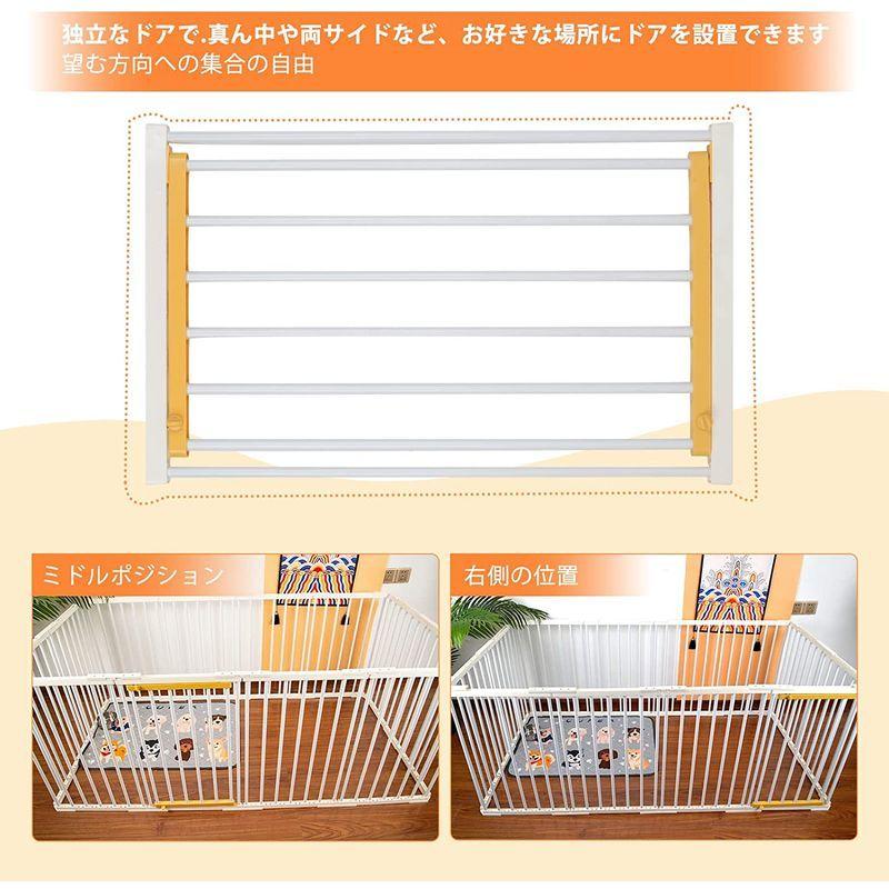 新しい到着 サークルケージ 犬 ペットサークル Rsoeei 小型 ドッグサークル1 室内 ペット柵 ゲージ Diy ドア付き ペットフェンス おしゃれ ベビーサークル
