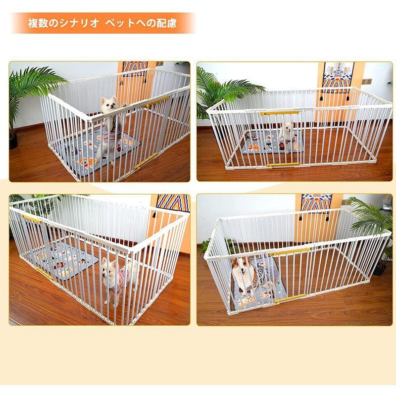 新しい到着 サークルケージ 犬 ペットサークル Rsoeei 小型 ドッグサークル1 室内 ペット柵 ゲージ Diy ドア付き ペットフェンス おしゃれ ベビーサークル