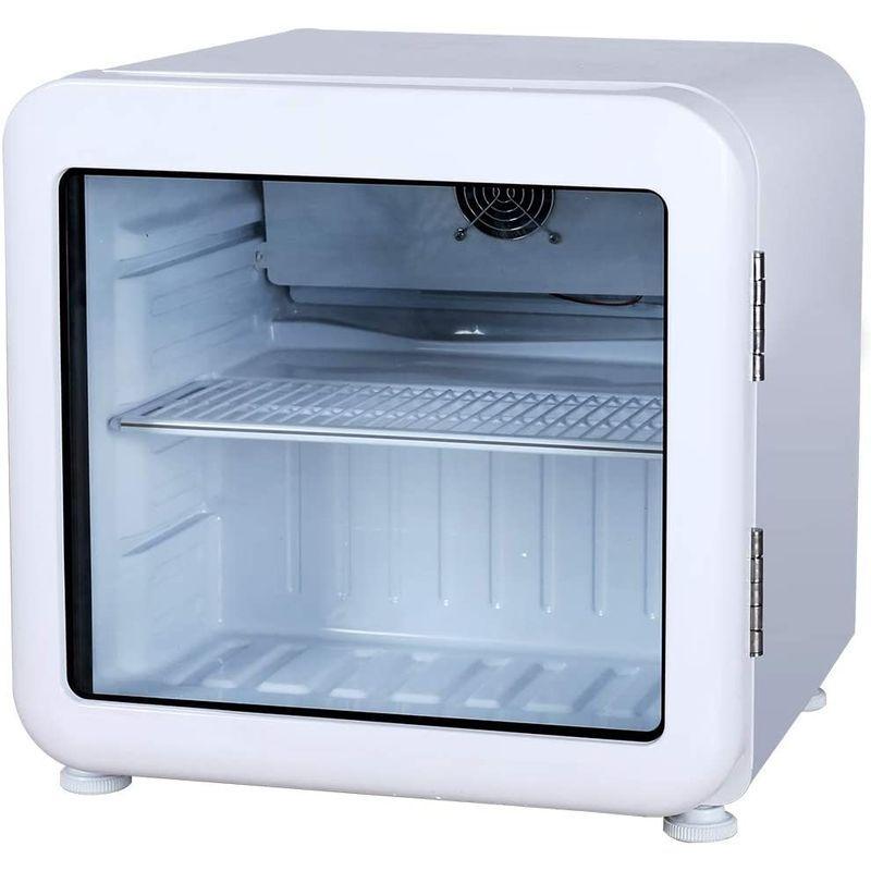 Hijiruレトロ冷蔵ショーケース46L ガラス扉 ホワイトHJR-RK50WT LED庫