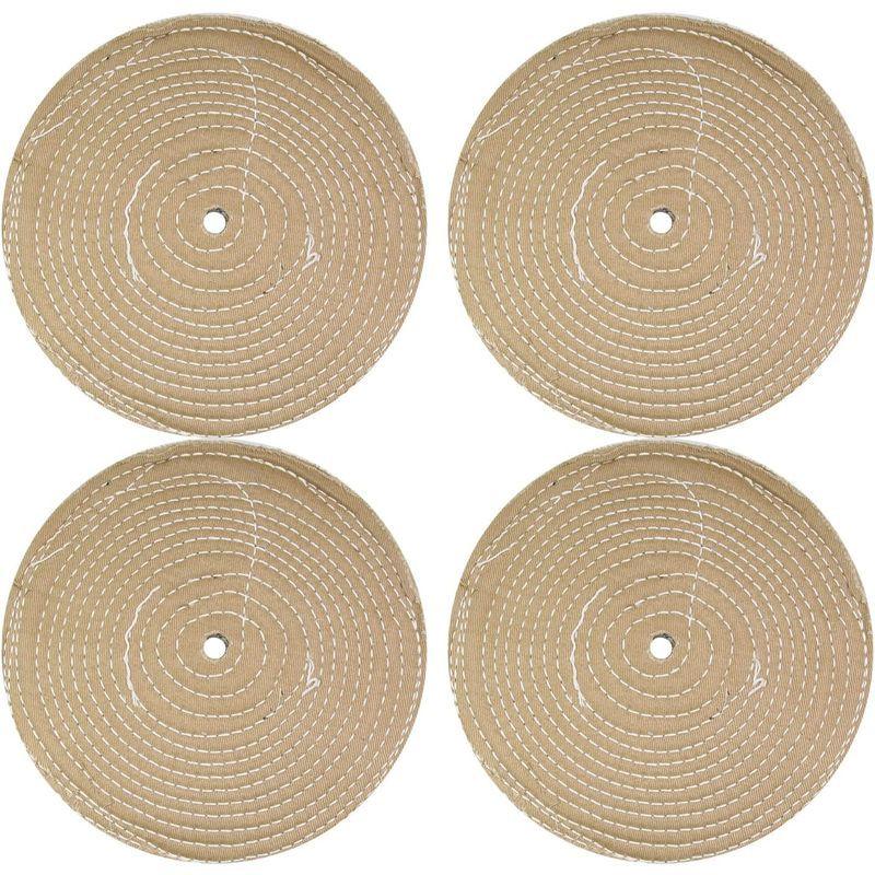 Utoolmart 研磨布バフ 研磨ヘッド バフ研磨ホイールブラシ バフブラシ 外径200mm シャンク径6mm 4個入り 研磨バフ綿ネル|million-got|04