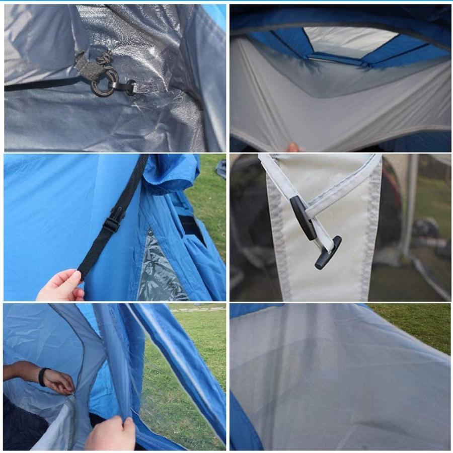 2人用 空気で膨らむ インフレータブルテント テント ワンタッチ アウトドア キャンプ 設営簡単 青色｜million｜03