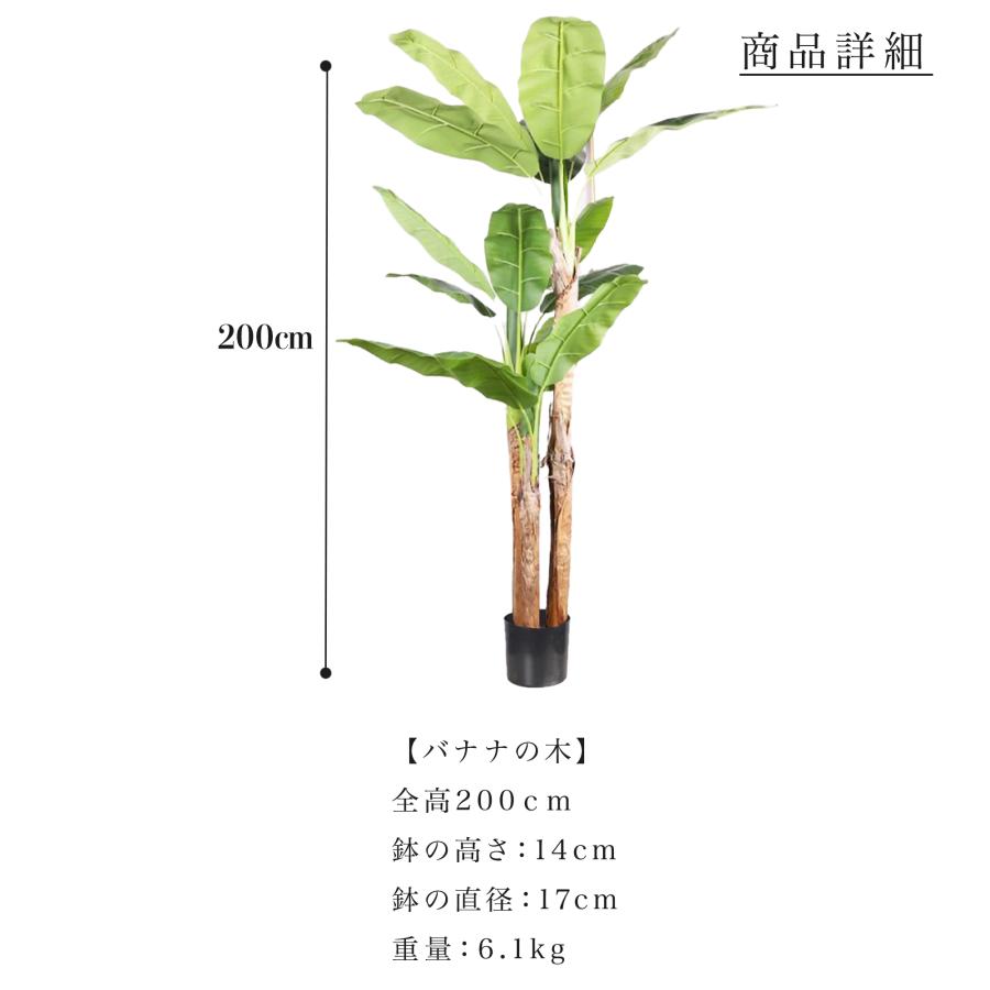 フェイクグリーン 観葉植物 リアル 人工観葉植物 高さ200cm バナナの木