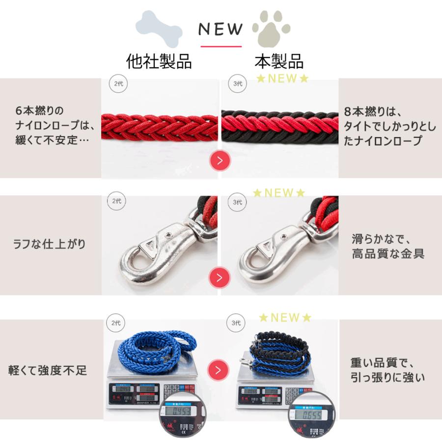 リード パラコード 犬 ハーフチョーク 首輪セット 長さ1.5m 太さ1.5cm