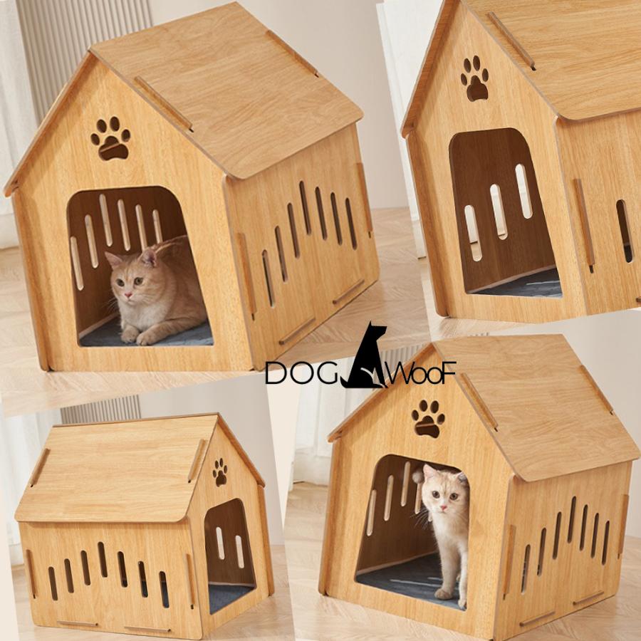 木製ペットハウス 木製ペットハウス 犬小屋 猫小屋 犬 組み立て簡単 工具不要 ネジ 釘不