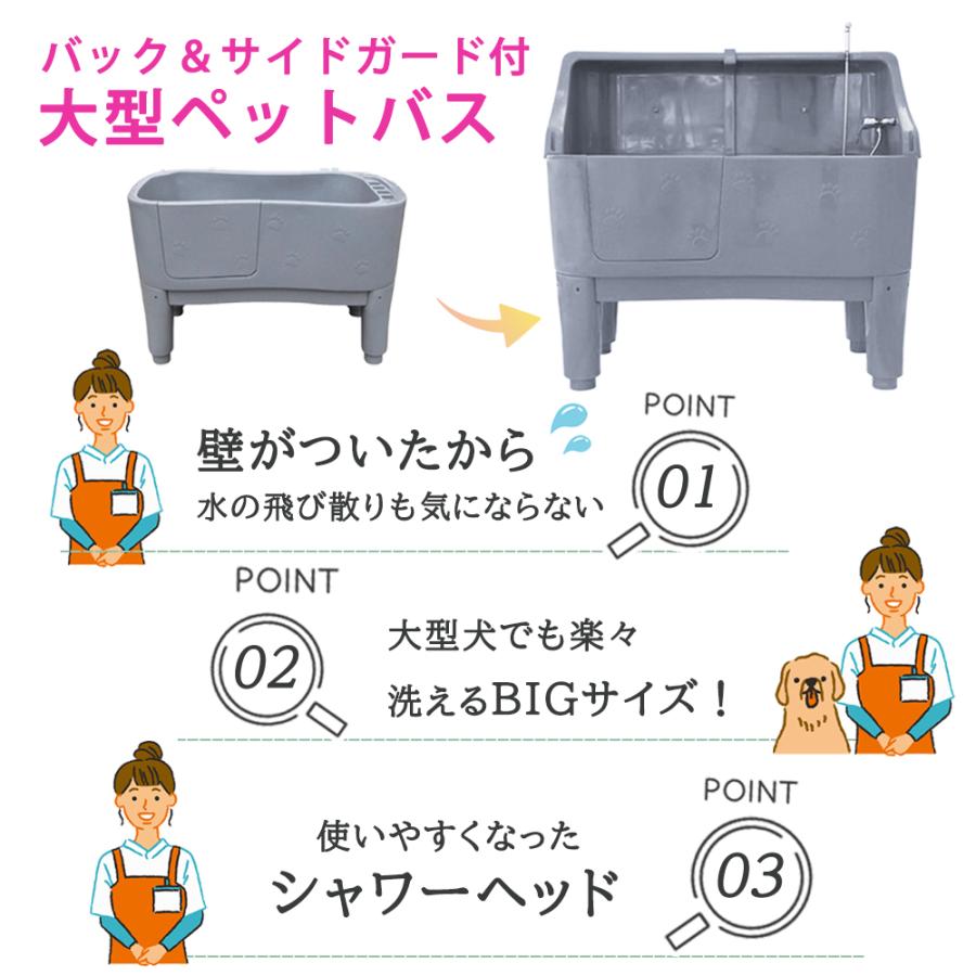 ドッグバス ペットバス ガード付き 大型ドッグバス 浴槽 業務用
