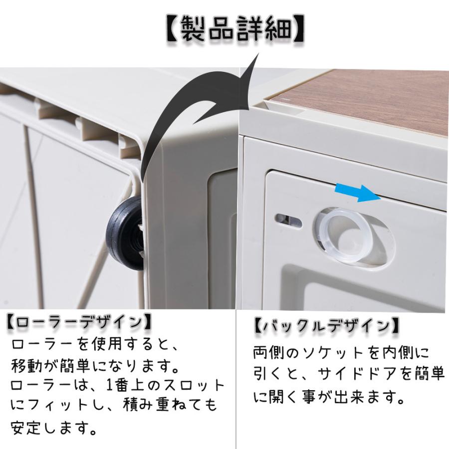 コンテナボックス テーブルになる 折り畳み 側面開閉可能 キャスター