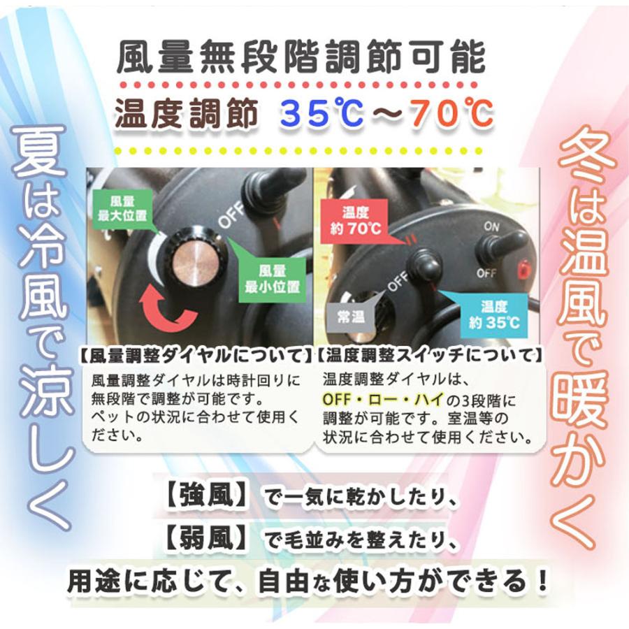 ドライヤー 業務用 犬 クイックドライ 風量・温度調節 安心の日本規格