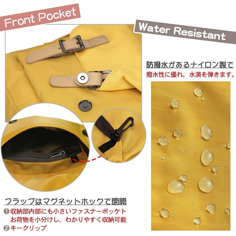 リュック レディース Vaschy 通学 塾 マザーズバッグ 通勤 撥水 かわいい おしゃれ 女子 大人 旅行 イエロー Eatargentina Com Ar