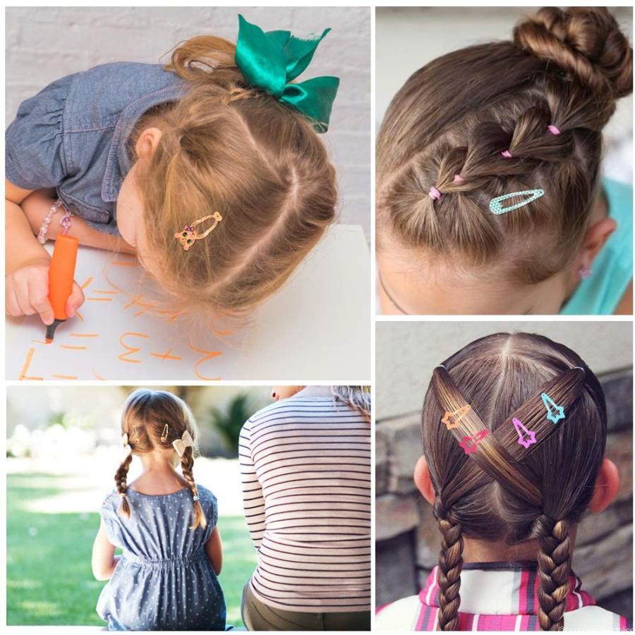 Teenitor ヘアクリップ 子供 ヘアピン 女の子 パッチンピン 130点 前髪 パッチン留め 女の子 キッズ ヘアピン ヘアアクセサリ Weathergraphic Ir