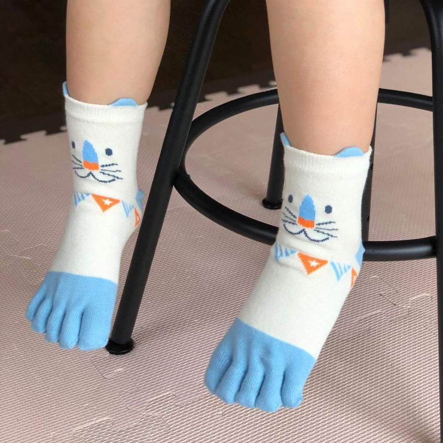 Ajaflowers アニマル５種 5本指ソックス 5本指靴下 おしゃれ 子供 靴 キッズ 靴下 ソックス ベビー 靴下 赤ちゃん 靴下 5 Honeymix Rs