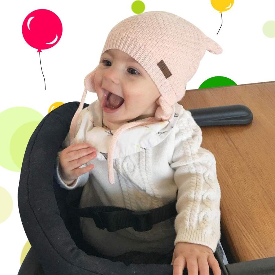 Mocino キッズ ニット帽子 ベビーハット ニットキャップ 手編み 無地 赤ちゃん帽子 女の子 男の子 耳保護付き 防風 防寒 綿 子供 Supersport Tn