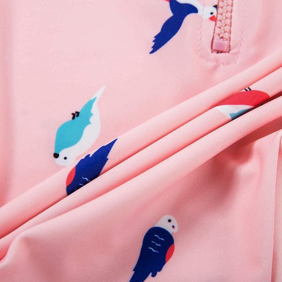 Ymgot ベビー 水着 女の子 ラッシュガード 鳥柄 キッズ 水着 キャップ付き 2点セット スイムウェア スイミング L 身長95cm Www Nlqp Com