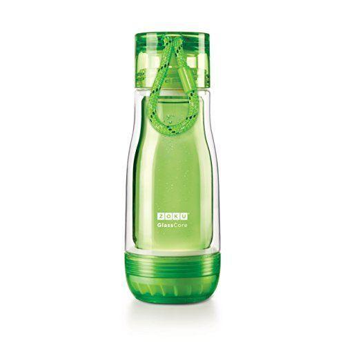 ZOKU(ゾク) コアボトル 355ml グリーン φ7.7xH21cm カラフル おしゃれ 耐熱 耐久 ガラス ホウケイ酸 衛生的 おいし 水筒