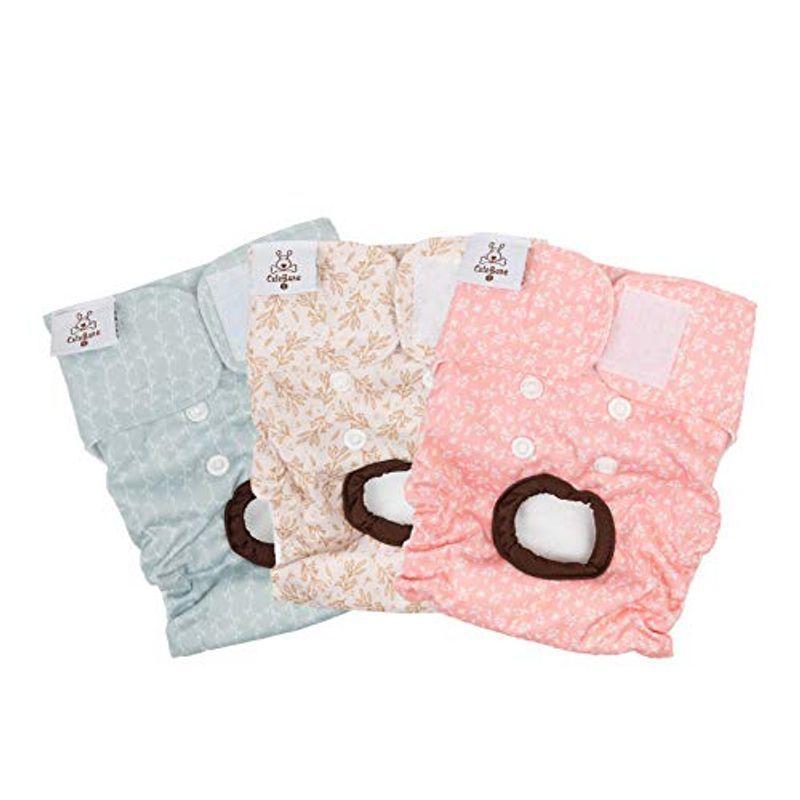 Cutebone 犬 おむつカバー 布 ミス 生理 パンツ 雌犬 お出掛け 散歩便利 3枚