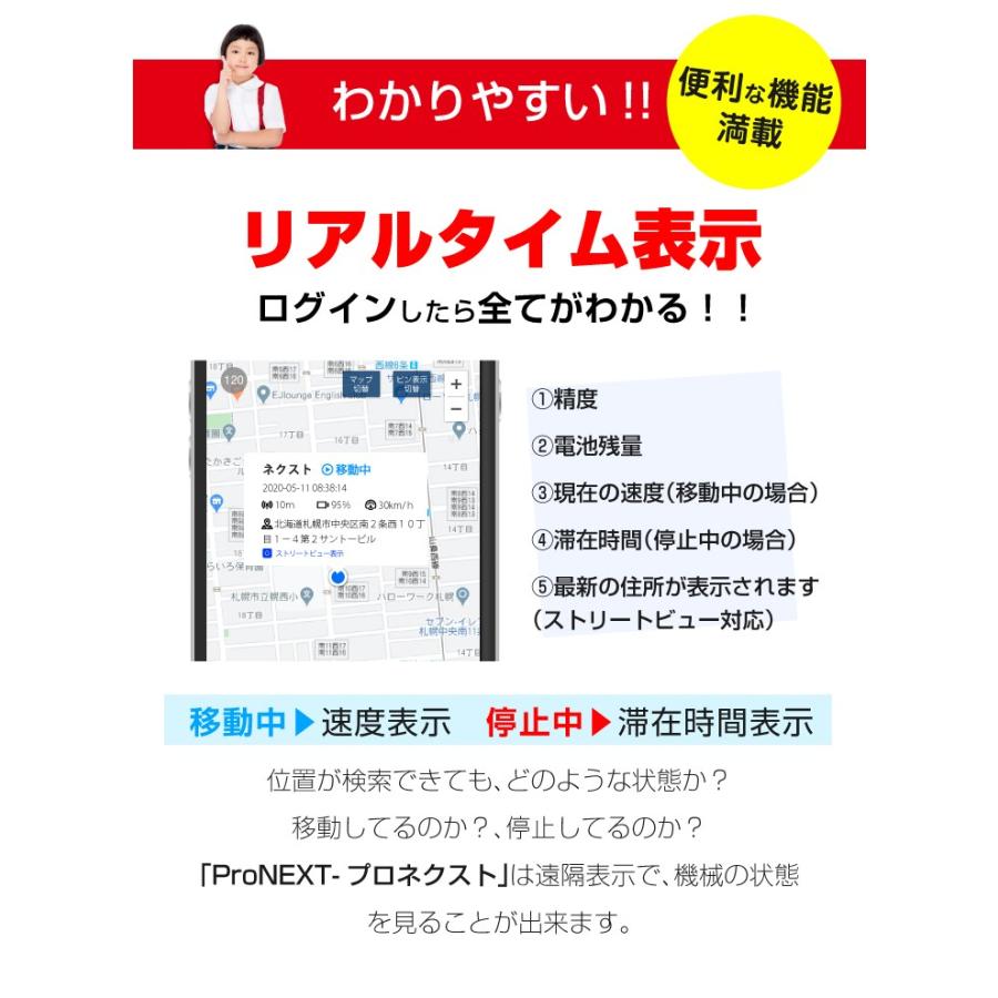 GPS発信機 180】ProNEX大容量バッテリー付き+車外用防水磁石ケース