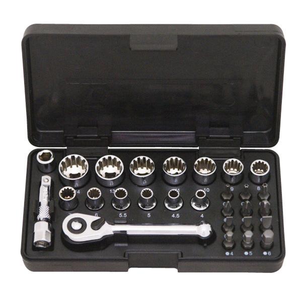 SIGNET 22038 1/4DR スプラインソケット&ビットセット 28PC