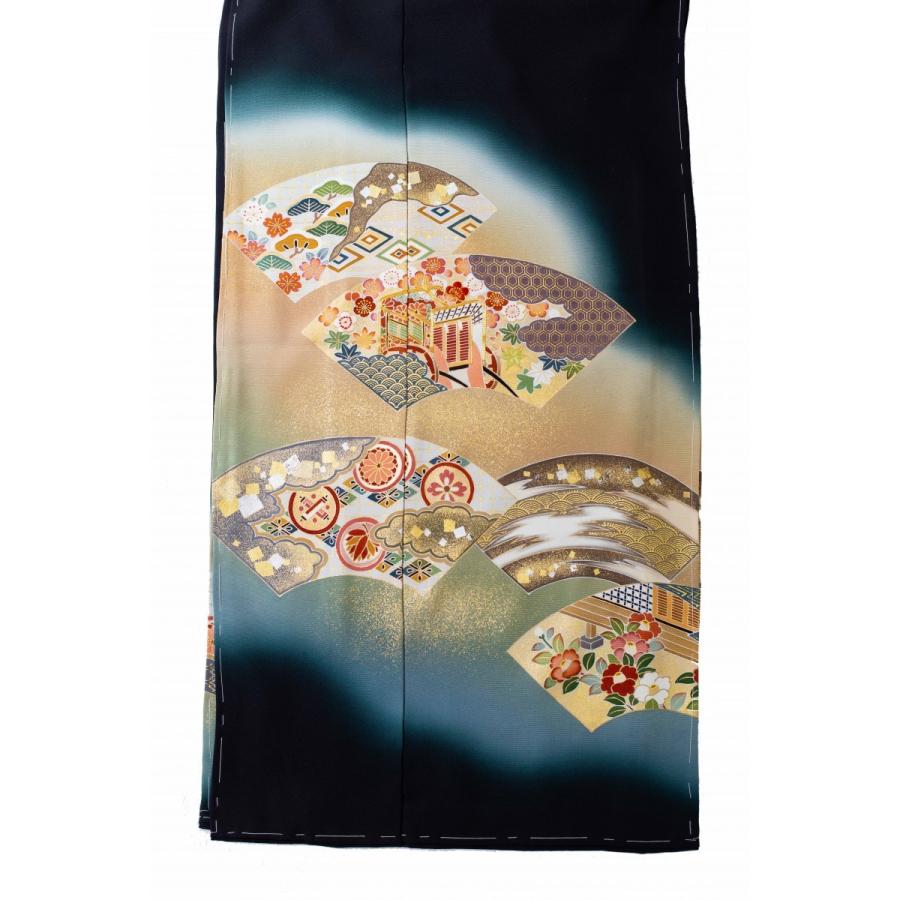 SALE／58%OFF】【SALE／58%OFF】正絹黒留袖 未仕立て 仮絵羽 清々作扇