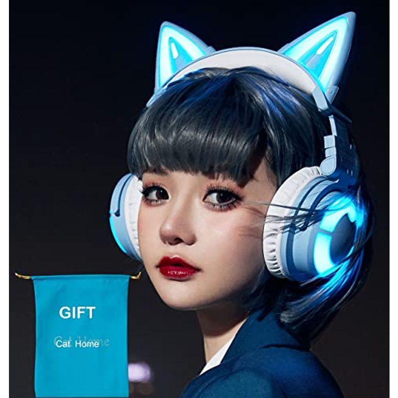 日本公式品 正規品バージョンアップ 第3S世代 LED付き 高機能 ネコ耳ヘッドフォン ＬＥＤ色 自由設定 無線 Bluetooth5.0 +aptX