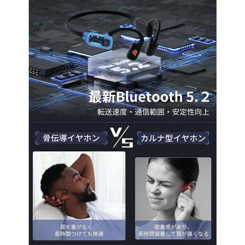 klatre 骨伝導 イヤホン 骨伝導 ヘッドホン Bluetooth5.2 ENCノイズキャンセリング マイク付き 急速充電 8時間連続使 骨伝導 イヤホン ヘッドホン Bluetooth5 ENCノイズキャンセリング マイク付き 急速充電 8時間連続使
