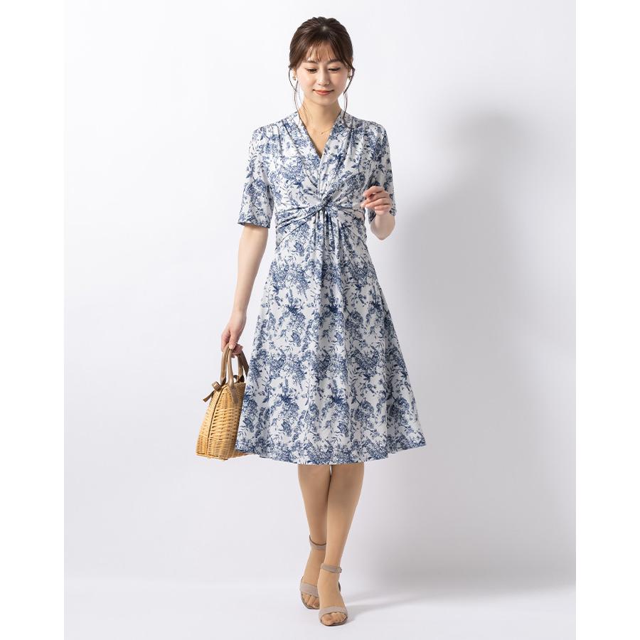 レディース mimigrant EMILY 花柄 半袖 ワンピース 伸縮性 M 現行品 春夏