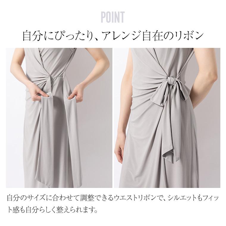 ワンピース ソフィア セミラップ ブルームシンフォニー opc3a-070002 きれいめ 30代 40代 50代 着やせ 上品 大きいサイズ トールサイズあり 膝丈 半袖  春夏秋の画像
