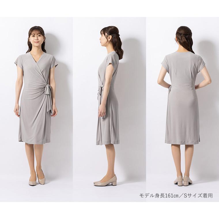 ワンピース ソフィア セミラップ ブルームシンフォニー opc3a-070002 きれいめ 30代 40代 50代 着やせ 上品 大きいサイズ トールサイズあり 膝丈 半袖  春夏秋の画像