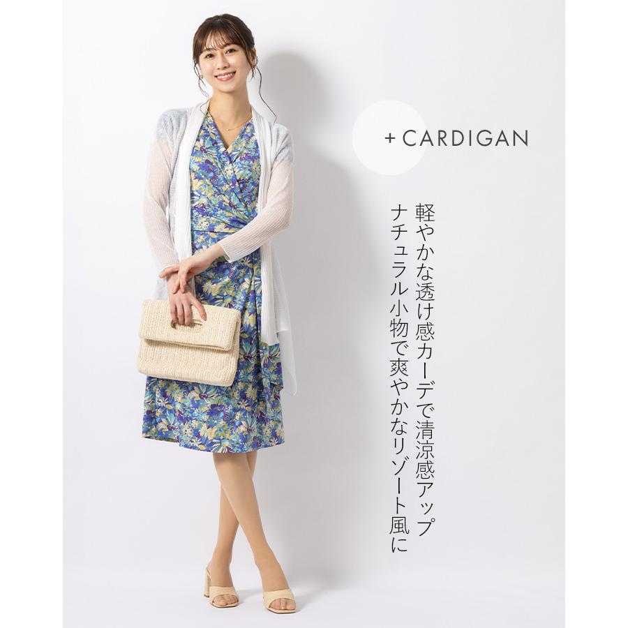 ワンピース ソフィア セミラップ ブルームシンフォニー opc3a-070002 きれいめ 30代 40代 50代 着やせ 上品 大きいサイズ トールサイズあり 膝丈 半袖  春夏秋の画像