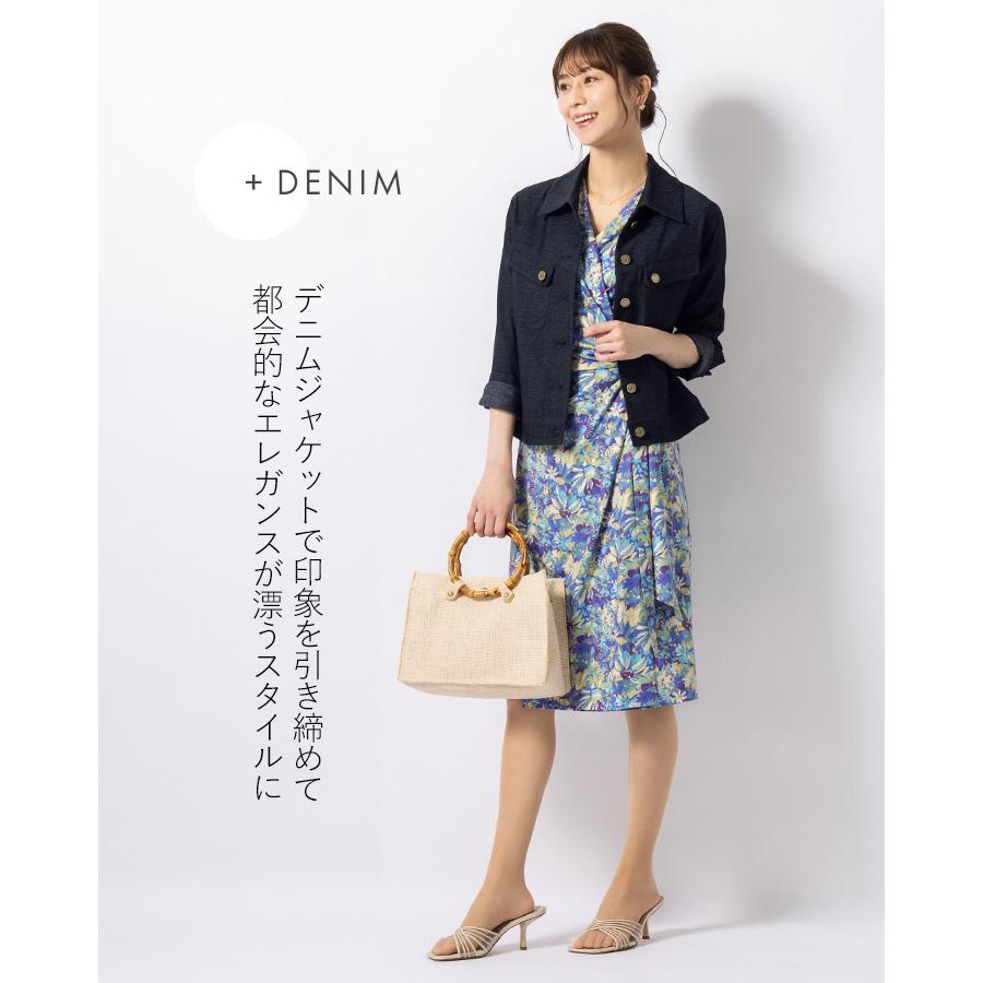 ワンピース ソフィア セミラップ ブルームシンフォニー opc3a-070002 きれいめ 30代 40代 50代 着やせ 上品 大きいサイズ トールサイズあり 膝丈 半袖  春夏秋の画像