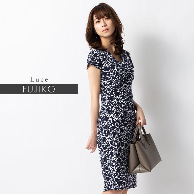 美品✨ランバンコレクション 変形カシュクールワンピース 38 M セール】カシュクールドットロングワンピース（ワンピース