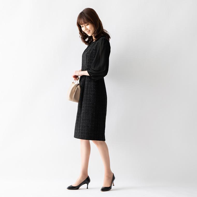 mimigrant ワンピース ツイード opd10-050001 きれいめ 30代 40代 50代