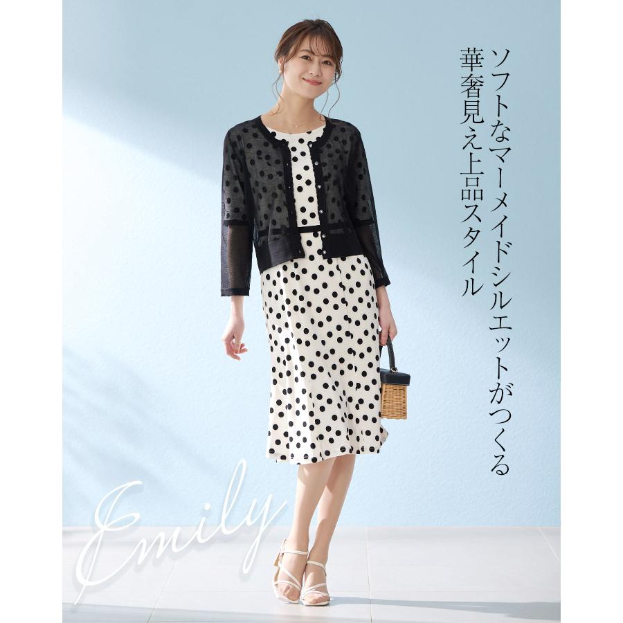JENNE ネイビー 水玉 半袖ワンピース 新品未使用 ネイビー 紺 水玉 ドット 半袖 ワンピース レース襟 シフォン